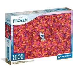Clementoni - 39929 Impossible Puzzle 1000 Pezzi per Adulti e Ragazzi, Tema Disney Frozen con Poster Incluso, Compact Box, Made 