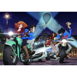 Clementoni - 37055 Puzzle 1000 Pezzi Fumetti, Illustrazione Lupin III Compact Box con Poster Incluso, dalla Serie Anime e Manga