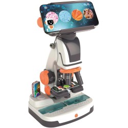 Clementoni 19387 Scienza e Gioco - Microscopio smart AI, Interattivo con Telecamera Wi-Fi, Super Microscopio con modalità Digit