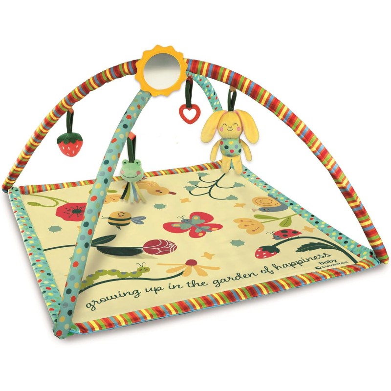Baby Clementoni - 17972 Happy Garden Activity Gym, Palestrina Neonato 0+ Mesi, Stimola Lo Sviluppo Sensoriale e Motorio con Suo