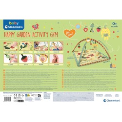 Baby Clementoni - 17972 Happy Garden Activity Gym, Palestrina Neonato 0+ Mesi, Stimola Lo Sviluppo Sensoriale e Motorio con Suo