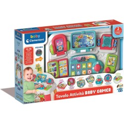 Clementoni Baby - 17547 Tavolo attività Baby Gamer, Postazione Gaming per Bambini, con Tastiera e Elementi Interattivi, Stimola