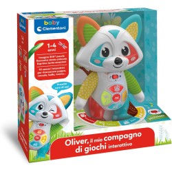 Clementoni Baby Oliver, il Mio Compagno di Giochi Interattivo, Raccontastorie Prima Infanzia con Occhi Led, Stimola Manualità e