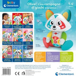 Clementoni Baby Oliver, il Mio Compagno di Giochi Interattivo, Raccontastorie Prima Infanzia con Occhi Led, Stimola Manualità e