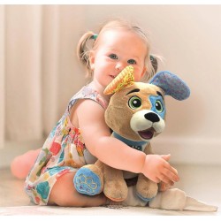 Clementoni Baby - 17583 Timmy Parla Gioca Canta, Peluche Interattivo Parlante in Italiano per Bambini di 12+ Mesi, Stimola lo S