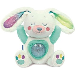 Clementoni Baby Fiocco, Proiettore di Aurora Boreale, Morbida Lepre Peluche con Proiettore, 17588