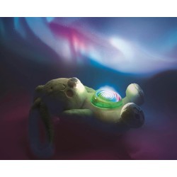 Clementoni Baby Fiocco, Proiettore di Aurora Boreale, Morbida Lepre Peluche con Proiettore, 17588