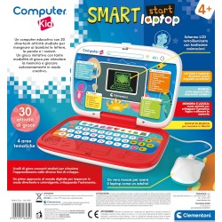 Clementoni - 16482 Computer Kid Smart Laptop Educativo, 30 attività Educative, Gioco Elettronico per Imparare Lettere, Numeri e