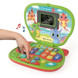 Clementoni - 16488 Computer Kid Draghetto Laptop Educativo Bambini 2+ Anni, 10 attività, Gioco Elettronico per Imparare Lettere