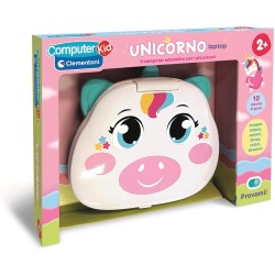 Clementoni - 16489 Computer Kid Unicorno Laptop Educativo Bambini 2+ Anni, 10 attività, Gioco Elettronico per Imparare Lettere,