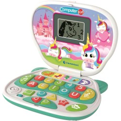 Clementoni - 16489 Computer Kid Unicorno Laptop Educativo Bambini 2+ Anni, 10 attività, Gioco Elettronico per Imparare Lettere,