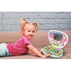 Clementoni - 16489 Computer Kid Unicorno Laptop Educativo Bambini 2+ Anni, 10 attività, Gioco Elettronico per Imparare Lettere,