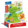 Clementoni 17953 Baby Dino e Baby Dino, Dinosauri Interattivi Parlanti, per Bambini di 12-36 Mesi, Centro attività Che Stimola 