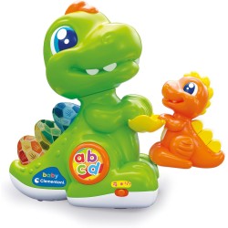Clementoni 17953 Baby Dino e Baby Dino, Dinosauri Interattivi Parlanti, per Bambini di 12-36 Mesi, Centro attività Che Stimola 