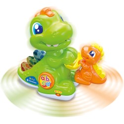 Clementoni 17953 Baby Dino e Baby Dino, Dinosauri Interattivi Parlanti, per Bambini di 12-36 Mesi, Centro attività Che Stimola 