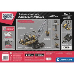 Clementoni 19442 Scienza e Gioco Laboratorio di Meccanica - Gru Cingolata, Set Costruzioni Bambini, Scopri i Principi dell Inge