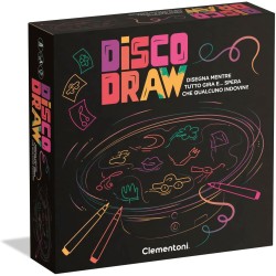 Clementoni - 16704 Disco Draw, Gioco da Tavolo Party Game a Tema Disegno con Lavagna Girevole e Sfide Creative, Perfetto per le