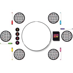 Clementoni - 16704 Disco Draw, Gioco da Tavolo Party Game a Tema Disegno con Lavagna Girevole e Sfide Creative, Perfetto per le