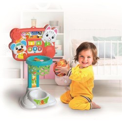 Clementoni Baby - 17546 Canestro Mira e Tira, Canestro con Conta Punti Interattivo educativo, Palestrina Interattiva per Bambin