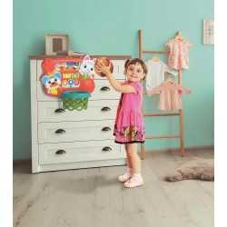 Clementoni Baby - 17546 Canestro Mira e Tira, Canestro con Conta Punti Interattivo educativo, Palestrina Interattiva per Bambin