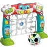 Clementoni Baby 17954 Tira e Segna Goleador, Rete da Calcio Elettronica con Luci e Suoni Bambini 18+ Mesi, Impara Numeri, Color