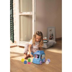 Clementoni Soft Clemmy - 17974 Stitch Bus Sensoriale, Raccoglitore 8 Mattoncini, Gioco Prima Infanzia, Sviluppa Manualità e Per