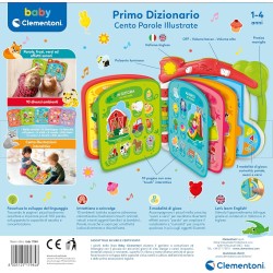 Clementoni Baby 17984 Scopro Il Mondo in 100 Parole, Gioco Educativo Bambini 1-4 Anni, Libro Prima Infanzia 10 Pagine Interatti