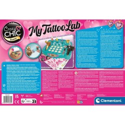Clementoni Crazy Chic - 18260 My Tattoo Lab, Gioco Creativo, Kit per Creare Tatuaggi Temporanei Personalizzati, Punte Intercamb