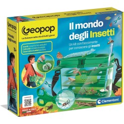 Clementoni x Geopop - 19428 Il Mondo degli Insetti, Gioco Scientifico con Kit per Scoprire il Mondo degli Insetti Animali, Made