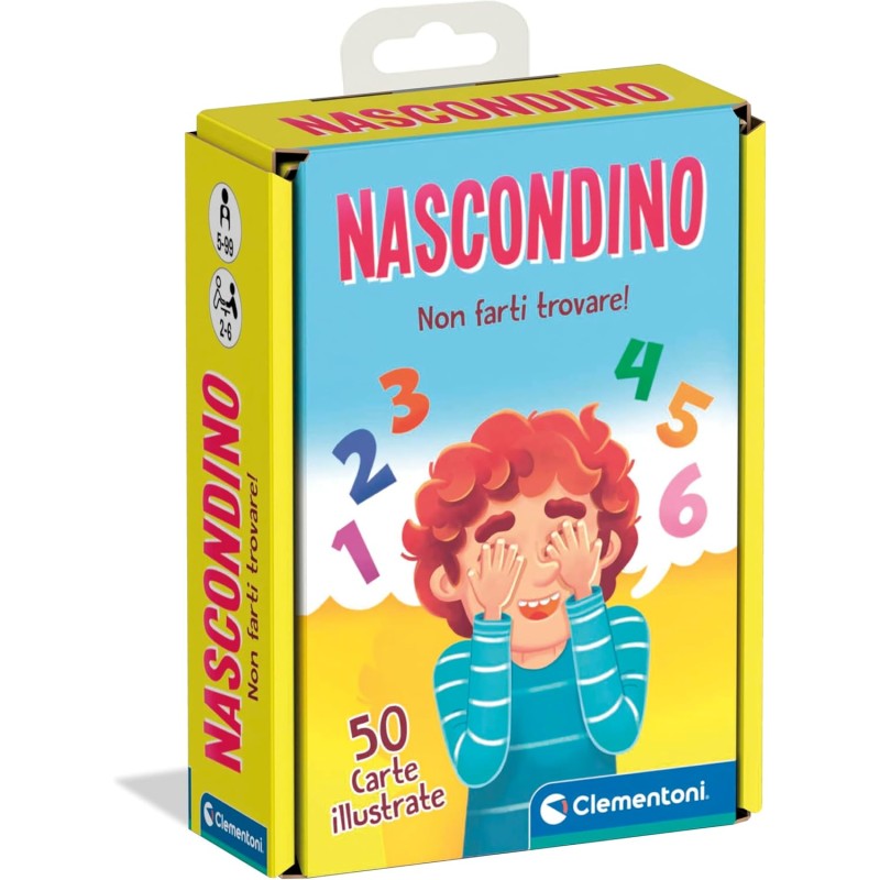 Clementoni - 16584 Nascondino, Mazzo di 50 Carte Illustrate, Gioco di Strategia e Osservazione, 2-4 Giocatori, Idea Regalo, Mad