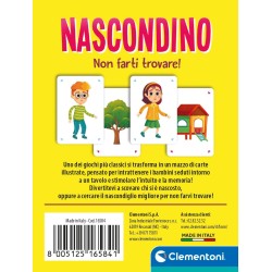 Clementoni - 16584 Nascondino, Mazzo di 50 Carte Illustrate, Gioco di Strategia e Osservazione, 2-4 Giocatori, Idea Regalo, Mad