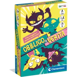 Clementoni - Obbligo o Verità, Mazzo di 40 Carte Illustrate, Party Game per Bambini 8+ Anni, 2-8 Giocatori, Idea Regalo, Made i