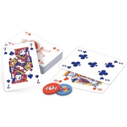 Clementoni - 16659 Pokerino, Mazzo di Carte Poker per Bambini 7+ Anni, 2-4 Giocatori, con Fiches, Idea Regalo, Made in Italy, L