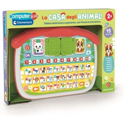 Clementoni - 16490 Computer Kid La Casa degli Animali, Gioco Educativo, 16 attività, Impara Lettere Numeri Animali Habitat e Mu