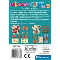Clementoni - 16588 Sblocca la Porta Junior 2, Gioco da Tavolo, 2 Escape Room, Ambientata in Circo e Fattoria, 1-6 Giocatori, Ma