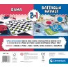 Clementoni - 16576 Gioco da Tavolo 2 in 1, Dama e Battaglia Navale, Gioco di Società da 2 Giocatori, Idea Regalo Made in Italy
