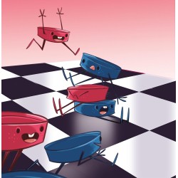 Clementoni - 16576 Gioco da Tavolo 2 in 1, Dama e Battaglia Navale, Gioco di Società da 2 Giocatori, Idea Regalo Made in Italy