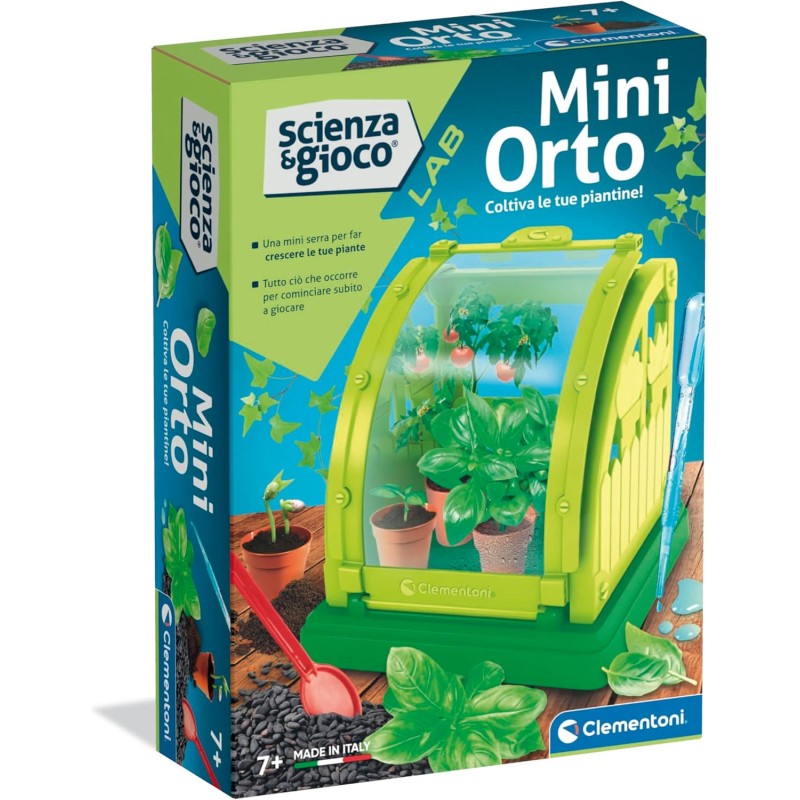 Clementoni 19401 Scienza e Gioco Lab - Mini Orto, Gioco Scientifico, Kit Piante da Coltivare per Scoprire la Botanica, Made in 