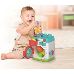 Clementoni Baby - 17582 Sensory Washing Machine, Lavatrice Sensoriale, con Elementi Interattivi Sicuri e Lavabili, Stimola Lo S