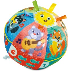 Clementoni Baby 17983 Baby Palla Suona e Canta, Gioco Elettronico con Suoni e Dolci Melodie, in Morbida Stoffa, Stimola Manuali