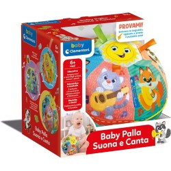 Clementoni Baby 17983 Baby Palla Suona e Canta, Gioco Elettronico con Suoni e Dolci Melodie, in Morbida Stoffa, Stimola Manuali