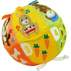 Clementoni Baby 17983 Baby Palla Suona e Canta, Gioco Elettronico con Suoni e Dolci Melodie, in Morbida Stoffa, Stimola Manuali