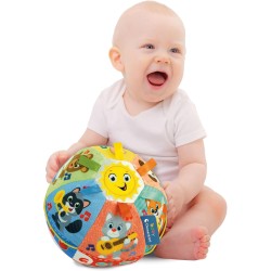 Clementoni Baby 17983 Baby Palla Suona e Canta, Gioco Elettronico con Suoni e Dolci Melodie, in Morbida Stoffa, Stimola Manuali