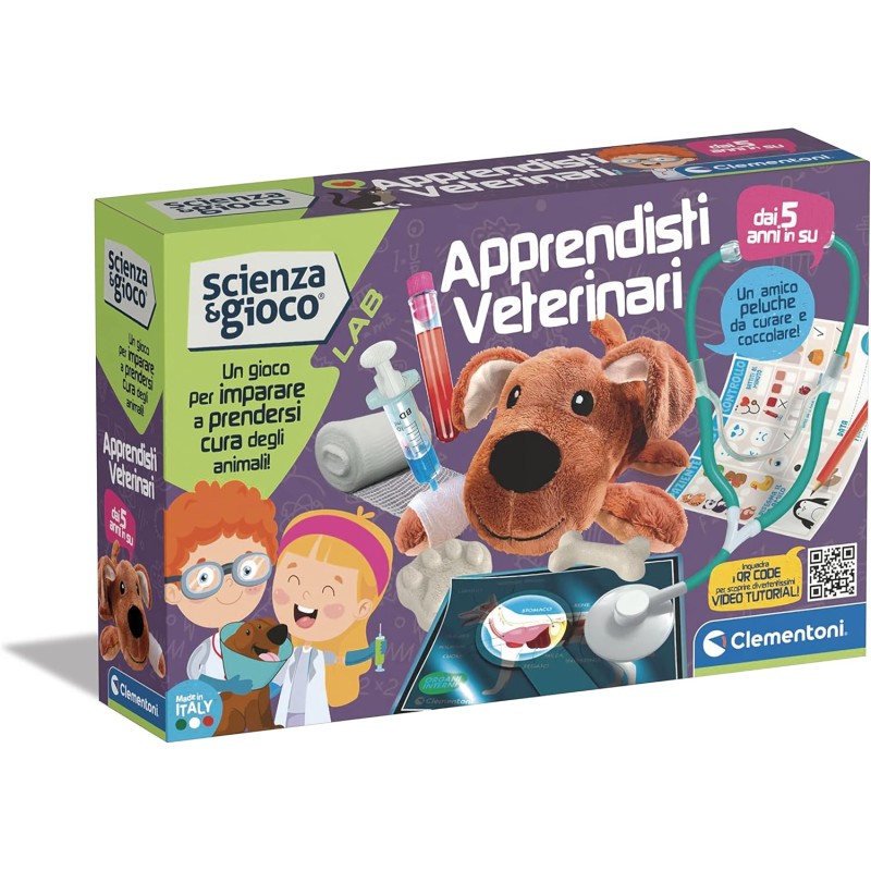 Clementoni Lab - 19267 Apprendisti kit esperimenti di scienza, laboratorio veterinario, versione in italiano