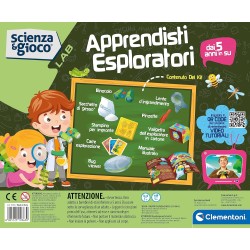 Clementoni Scienza e Gioco Lab - 19363 Apprendisti Esploratori, Kit Scientifico, Laboratorio con Binocolo, Bug Viewer, Stampini