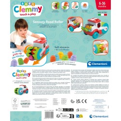 Clementoni Soft Clemmy - 17495 Touch And Play Sensory Steamroller, Camion Raccoglitore 8 Mattoncini, Gioco Prima Infanzia, Svil
