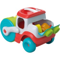 Clementoni Soft Clemmy - 17495 Touch And Play Sensory Steamroller, Camion Raccoglitore 8 Mattoncini, Gioco Prima Infanzia, Svil