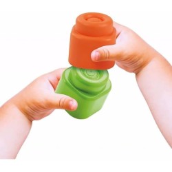 Clementoni Soft Clemmy - 17689 Touch & Play, Palla Sensoriale, Palla Prima Infanzia Made in Italy, con 5 Mattoncini 100% Lavabi
