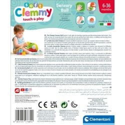 Clementoni Soft Clemmy - 17689 Touch & Play, Palla Sensoriale, Palla Prima Infanzia Made in Italy, con 5 Mattoncini 100% Lavabi