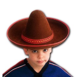 Carnival Toys - Cappello messicano bimbo in bifloccato marrone, 05560